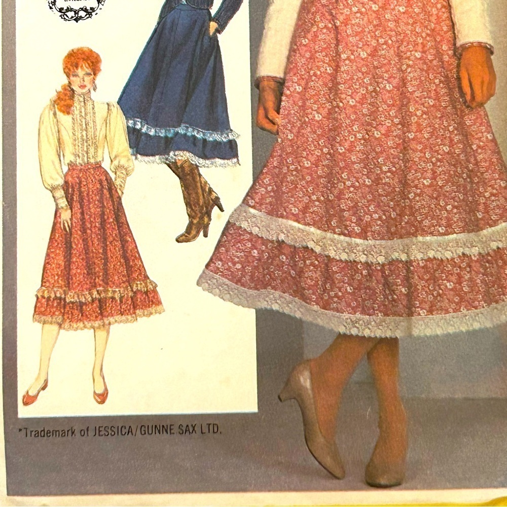 Vintage 1982 Simplicity 5491 Pattern Misses Size 10 Gunne Sax Skirt Top Jacket - Picture 5 of 8